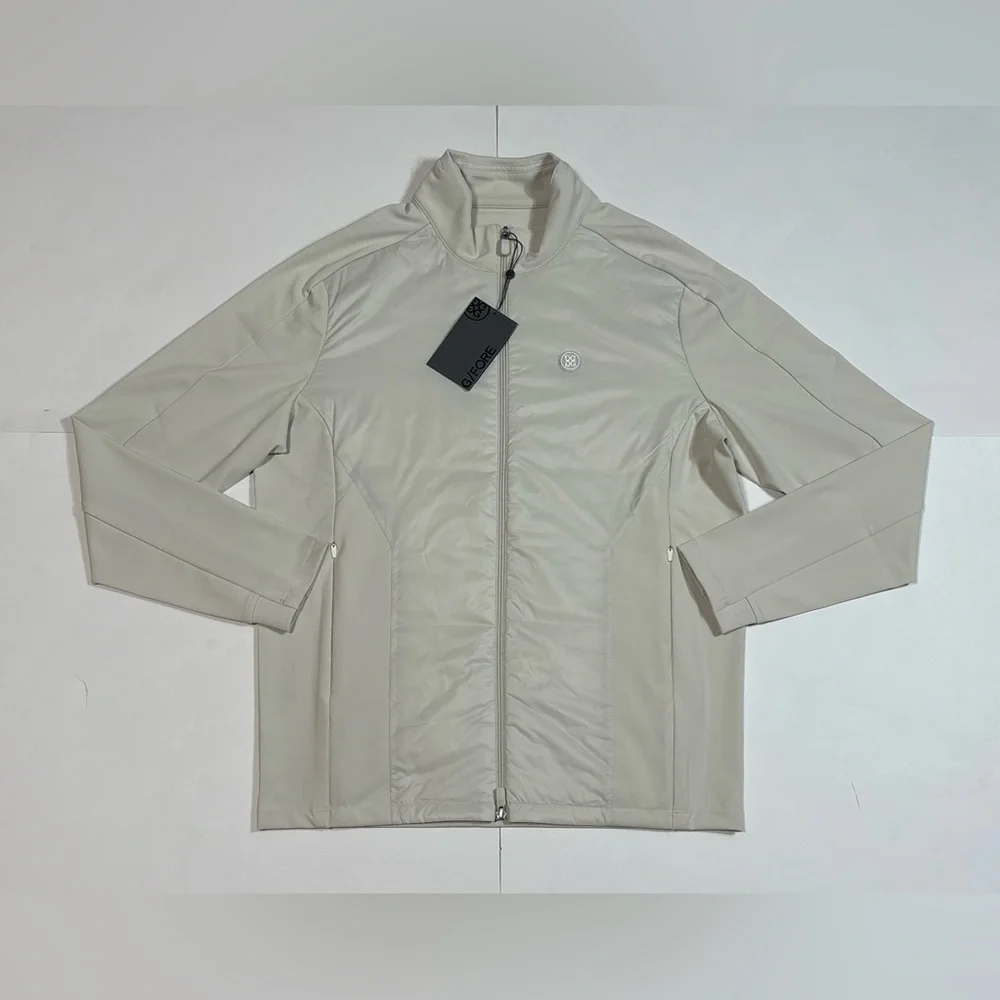 G/FORE Hybrid Performance Full Zip Stretch Nylon Golf Jacket pocket Stone size M
